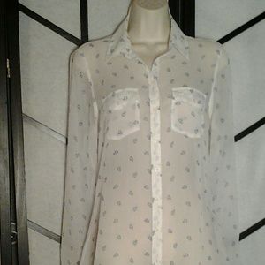 Abercrombie &Fitch Sheer White Blouse
